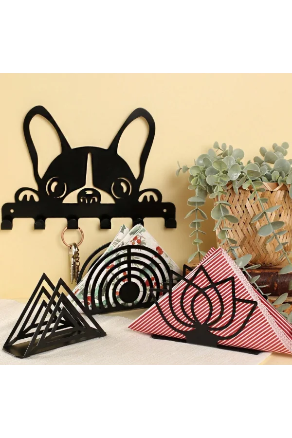 Loren Home Siyah Metal Köpek Anahtarlık