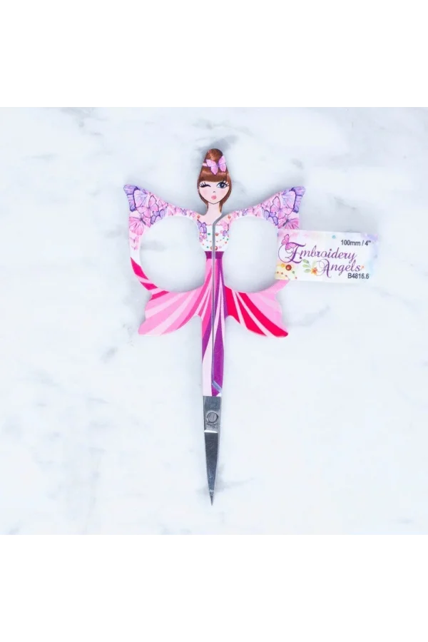 Loren Kelebek Modelli Desenli Makas Pembe - B4816.