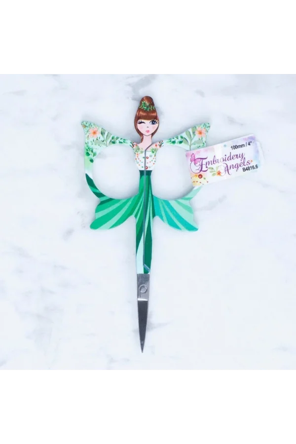 Loren Kelebek Modelli Desenli Makas Yeşil - B4816.