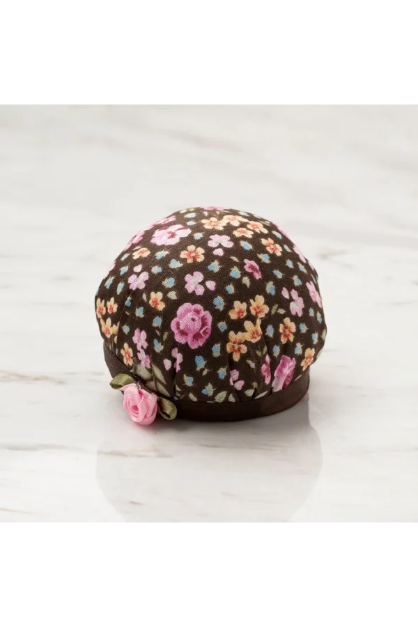 Loren Kola Takılabilir Kahverengi çiçekli İğnedanl