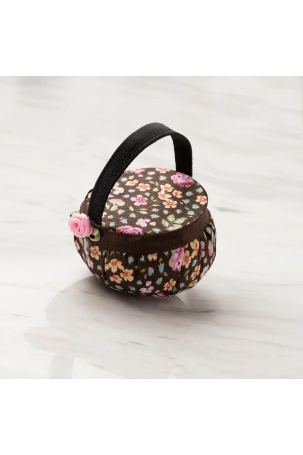 Loren Kola Takılabilir Kahverengi çiçekli İğnedanl