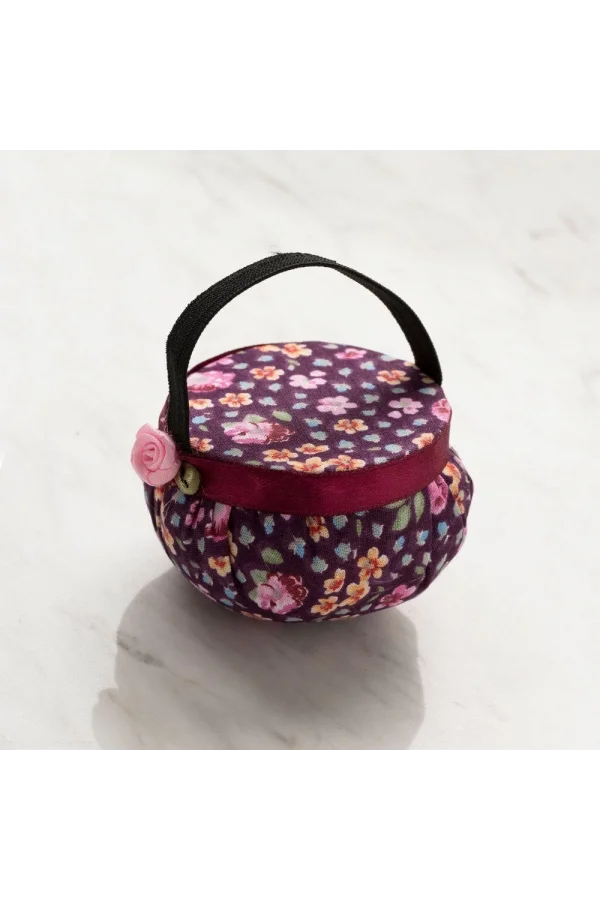 Loren Kola Takılabilir Mor çiçekli iğnedanlık