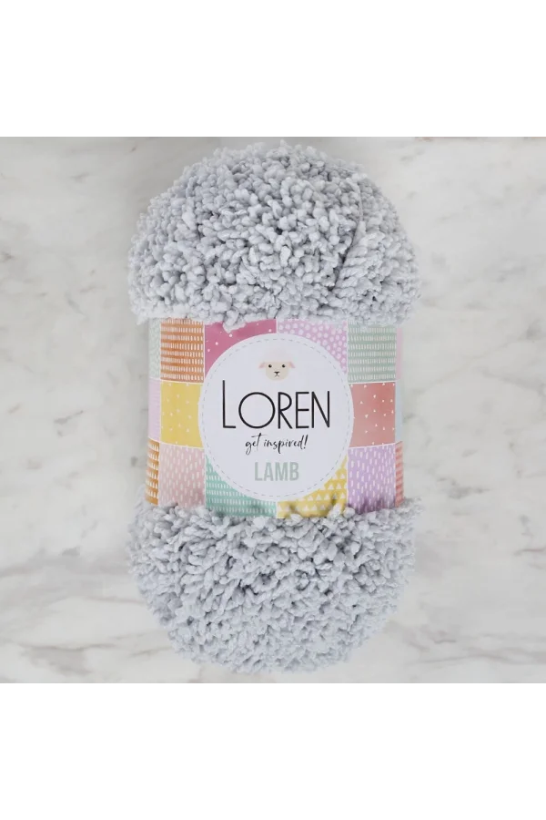 Loren Lamb Açık Gri El Örgü İpi - R044