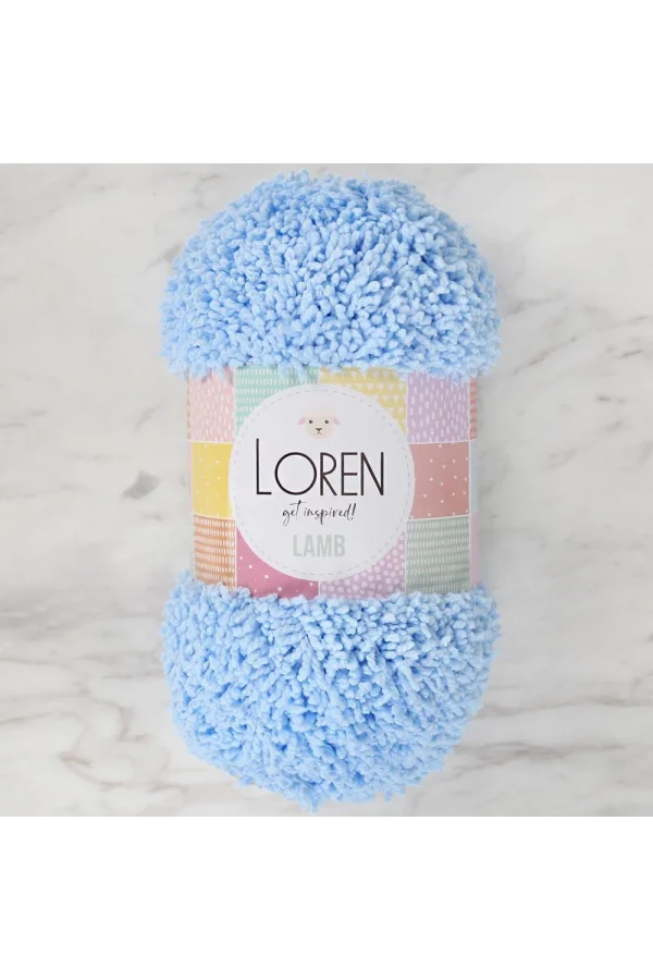 Loren Lamb Bebe Mavi El Örgü İpi - R040