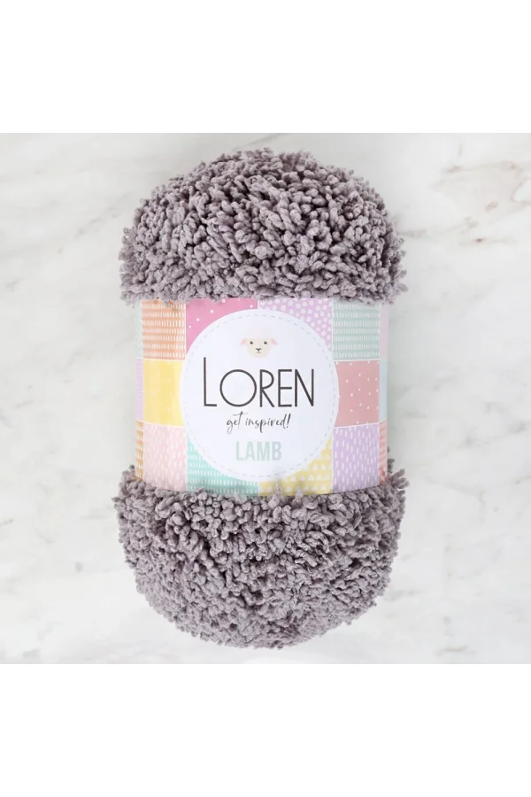Loren Lamb Gri El Örgü İpi - R025