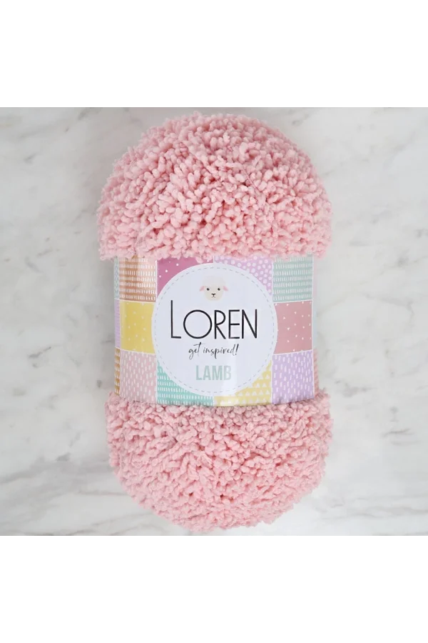 Loren Lamb Pembe El Örgü İpi - R079