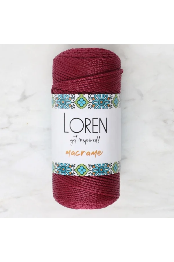 Loren Macrame Bordo El Örgü İpi - RM 0113 - 34344