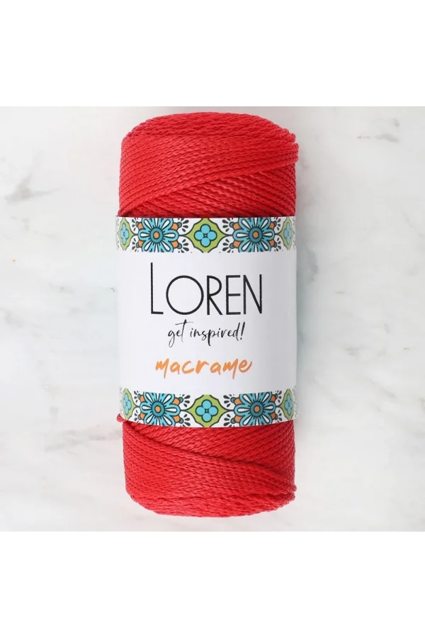 Loren Macrame Kırmızı El Örgü İpi - RM 0100 - 34334