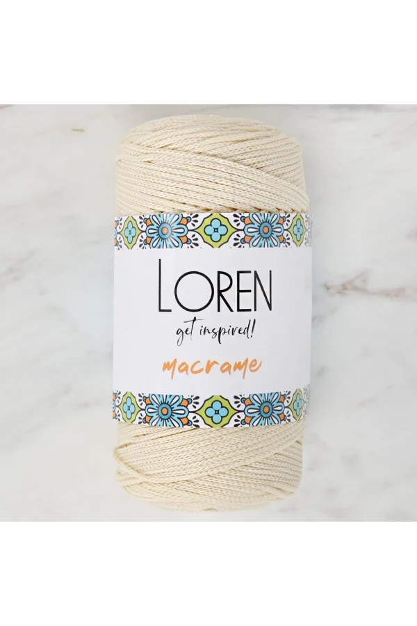 Loren Macrame Krem El Örgü İpi - RM 016