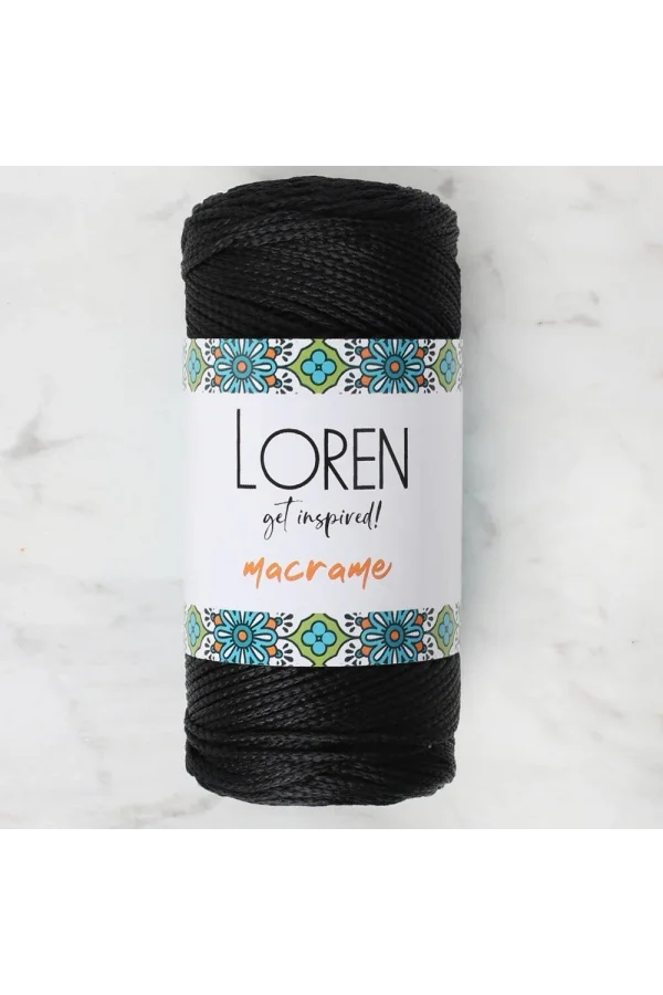 Loren Macrame Siyah El Örgü İpi - RM 001 - 34323