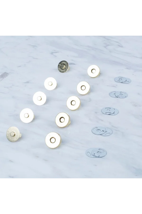 Loren Manyetik Altın Renk Metal 5 li Çıt Çıt Set