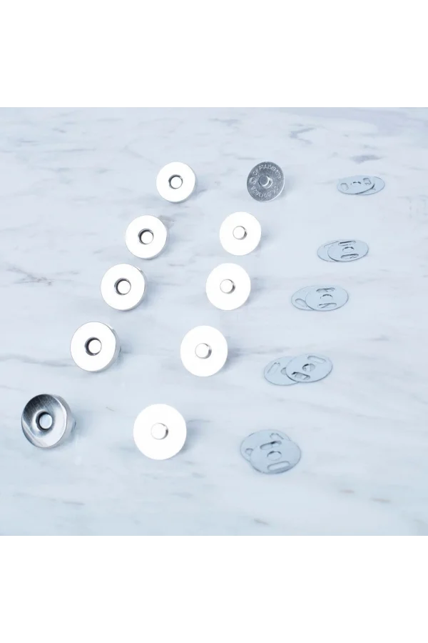 Loren Manyetik Gümüş Metal 5 li Çıt Çıt Set