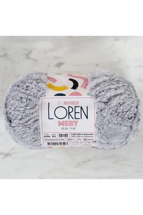 Loren Mery Açık Gri El Örgü İpi - M406 - 34313