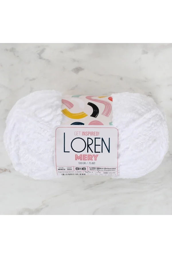 Loren Mery Beyaz El Örgü İpi - M402 - 34310
