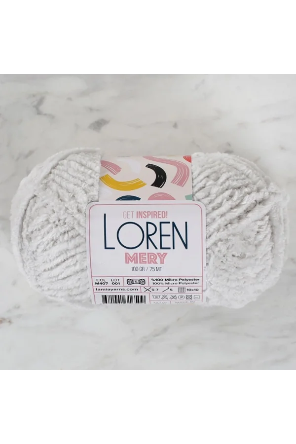 Loren Mery Gri El Örgü İpi - M407 - 34314