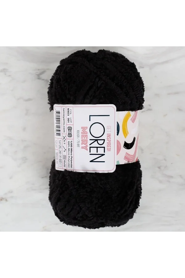 Loren Mery Siyah El Örgü İpi - M403 - 34311