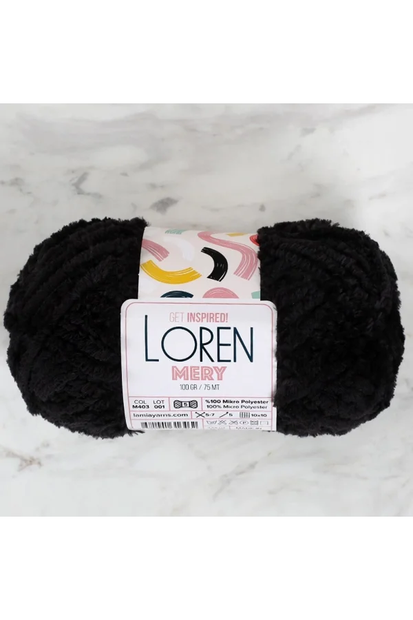 Loren Mery Siyah El Örgü İpi - M403 - 34311