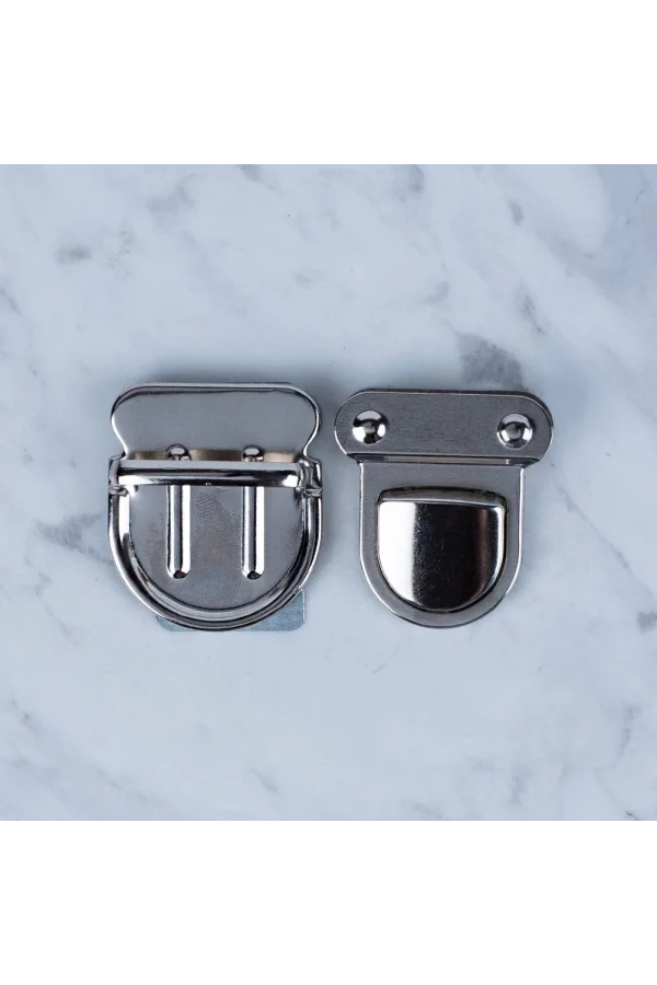 Loren Metal Çanta Kilidi Büyük Gümüş