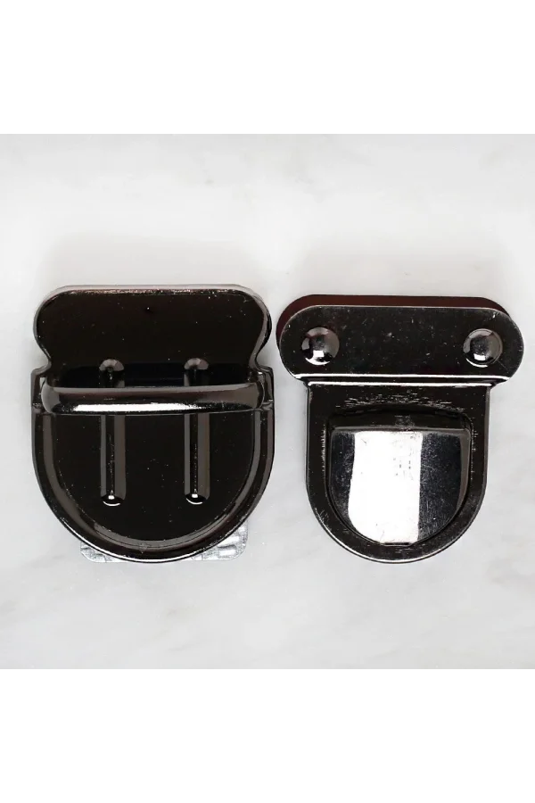 Loren Metal Çanta Kilidi Büyük Siyah