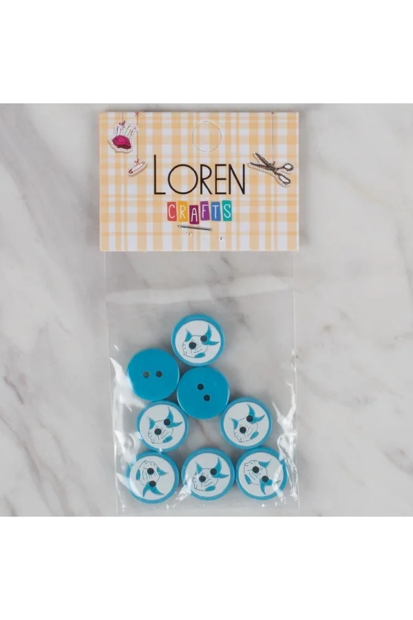 Loren petrol mavi 8 li balık düğme - 577