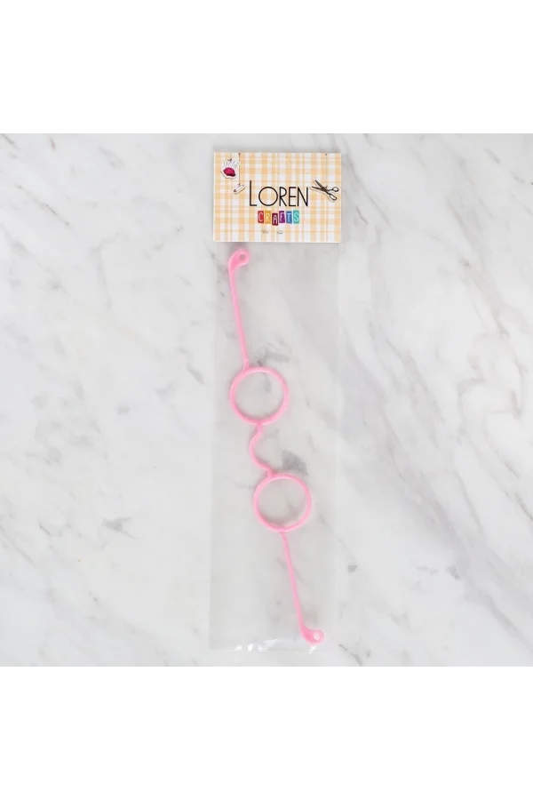 Loren Plastik Amigurumi Gözlük Pembe