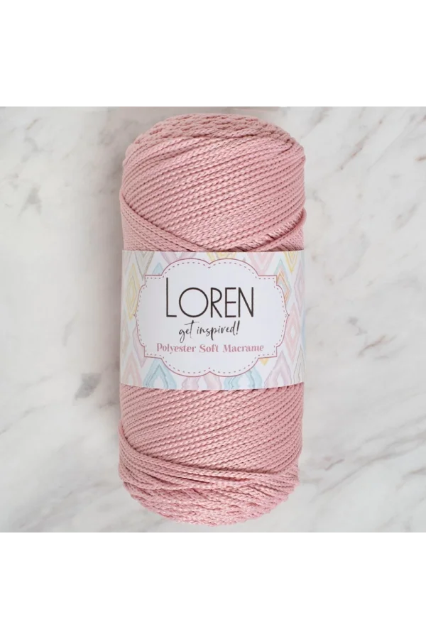 Loren Polyester Soft Macrame Pembe El Örgü İpi - LM042 - 34446