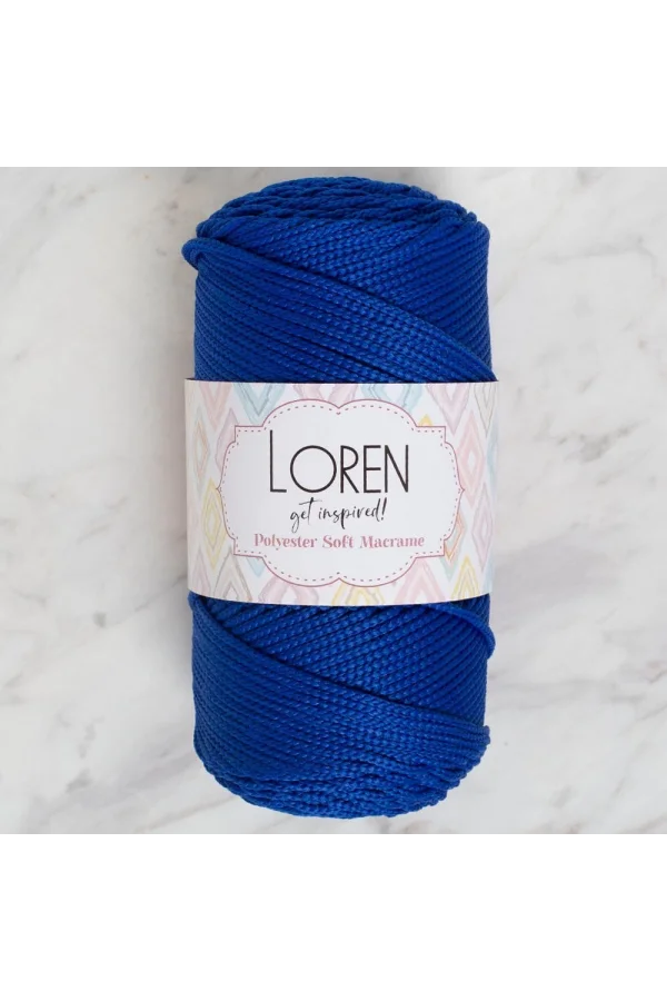 Loren Polyester Soft Macrame Saks Mavisi El Örgü İpi - LM029 - 34435