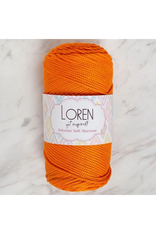 Loren Polyester Soft Macrame Turuncu El Örgü İpi - LM011 - 34430