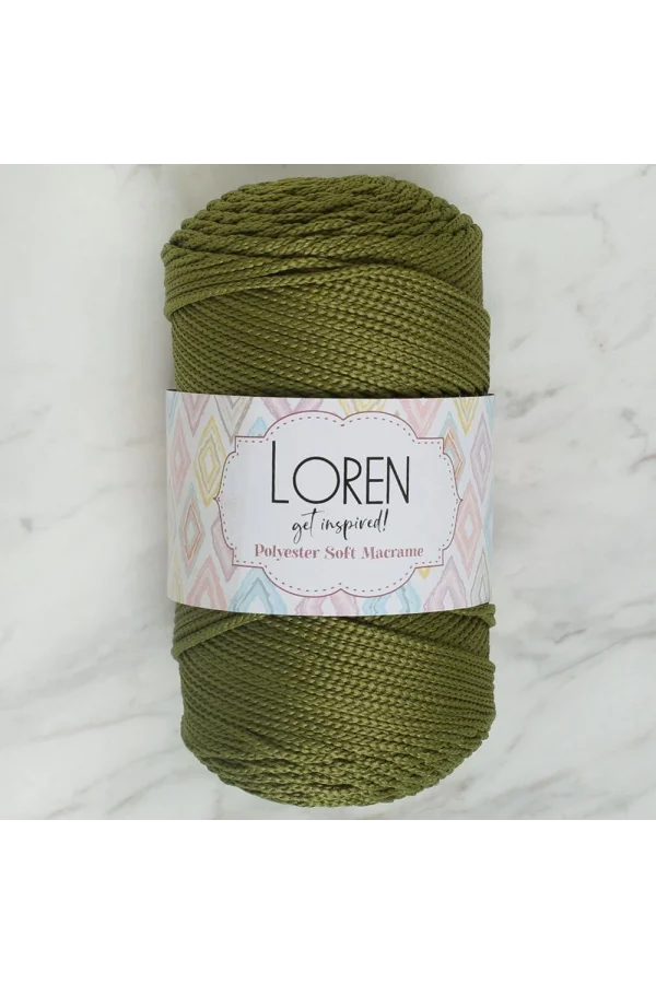 Loren Polyester Soft Macrame Yeşil El Örgü İpi - LM010 - 34429