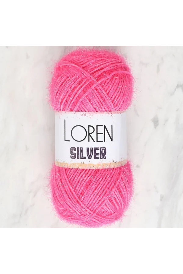 Loren Silver Koyu Pembe El Örgü İpi - RS0016 - 34076