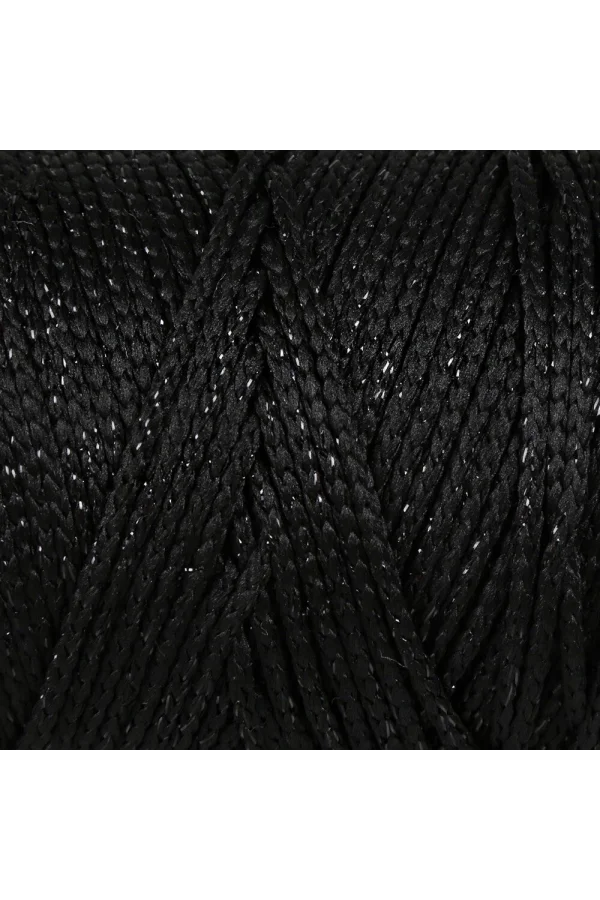 Loren Soft Star Makrome İpi Siyah Simli Siyah RM10