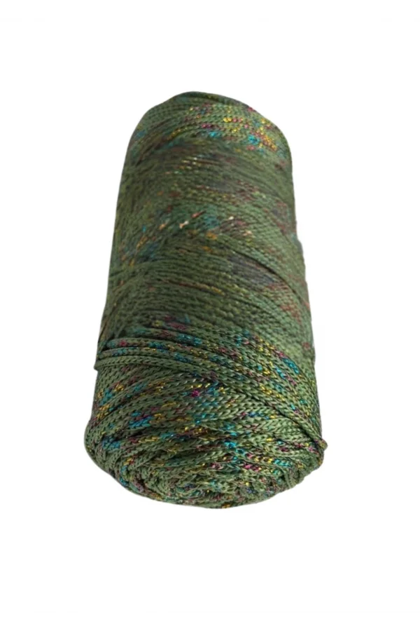 Makrome İpi 3mm Polyester Haki Simli