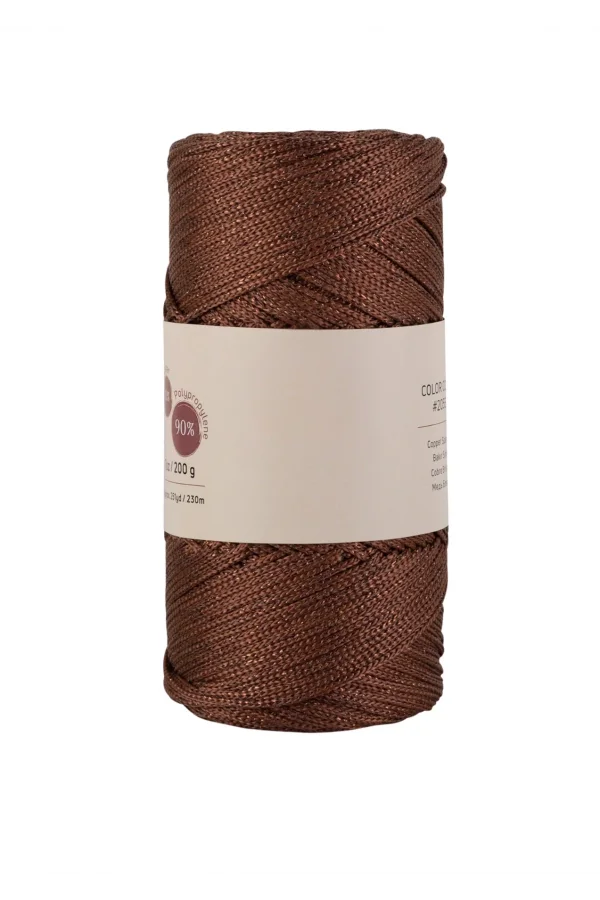 Makrome İpi 3mm  Polyester Kahve Simli