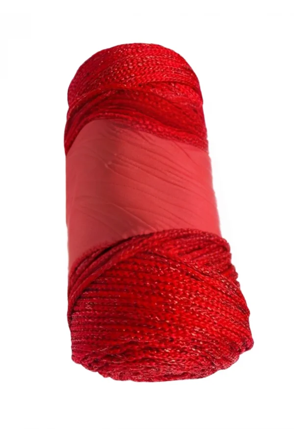 Makrome İpi 3mm Polyester Kırmızı Simli