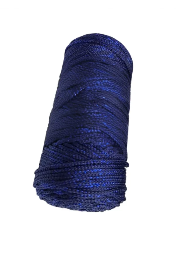 Makrome İpi 3mm Polyester Lacivert Simli