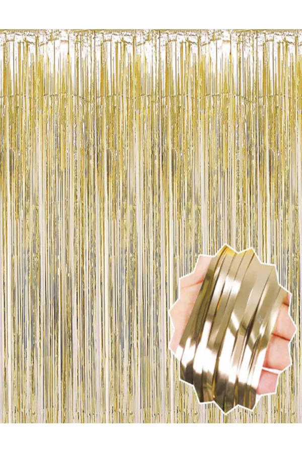 Mat Altın Püsküllü Kapı Perdesi