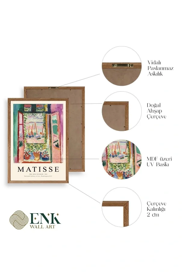 Matisse Üçlü Ahşap Çerçeveli Tablo