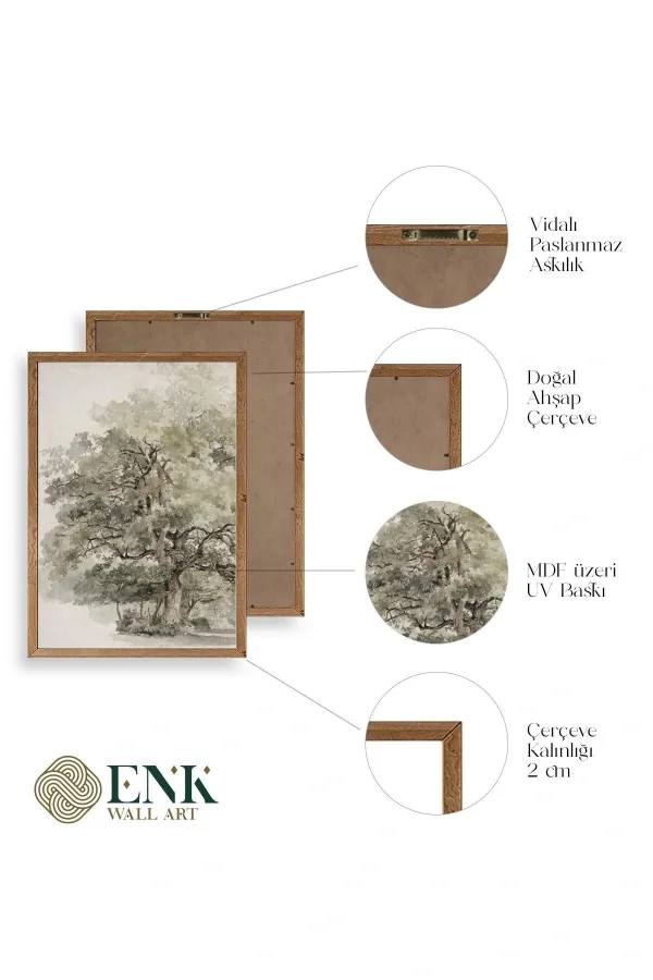 Matisse Üçlü Ahşap Çerçeveli Tablo