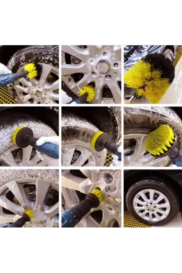 Matkap Ucuna Takılan 3lü Fırça  Temizlik Seti