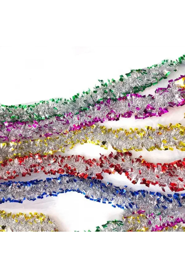 Mavi Gümüş Garland Çift Renk Sim Süs