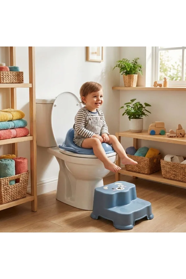 Mavi Kulplu Çocuk Klozet Adaptörü