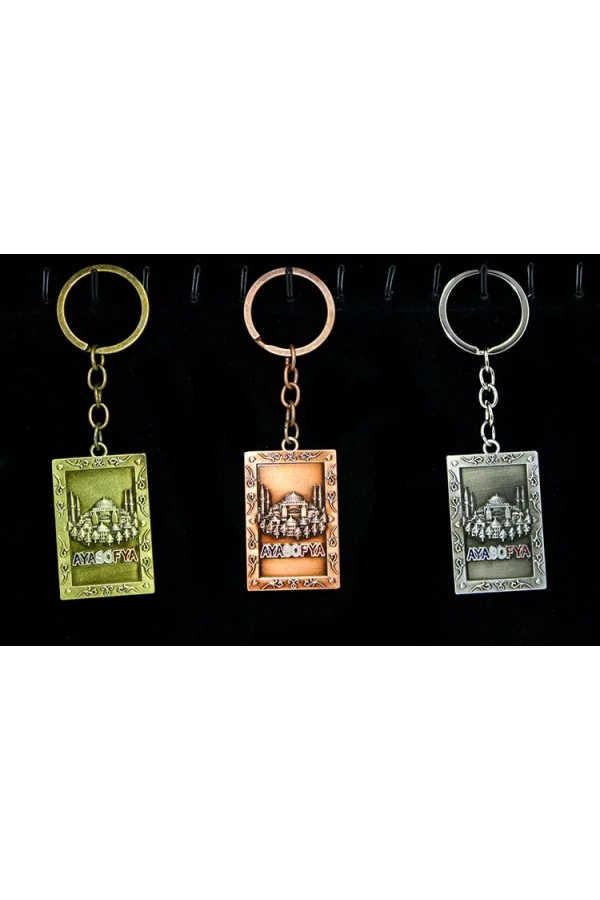 Metal Ayasofya Anahtarlık Dikdörtgen Tasarım
