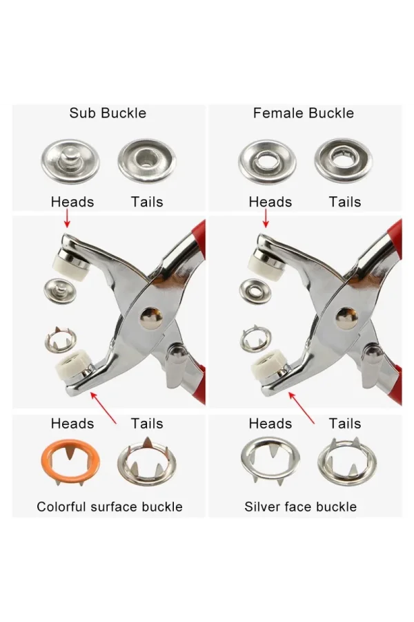 Metal Çıtçıt Pensesi ve Düğme Seti