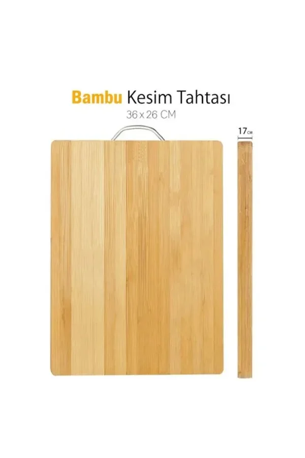 Metal Saplı Bambu Kesim Panosu