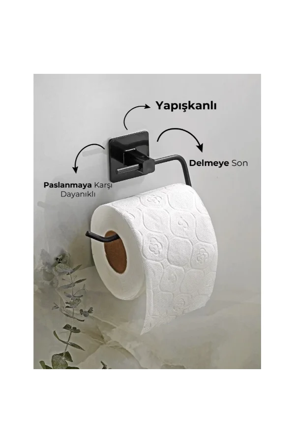 Metal Siyah Tuvalet Kağıtlığı