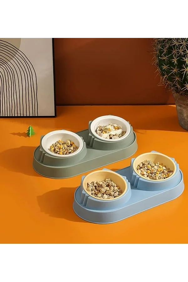 Mikopet Çift Bölmeli Mama ve Su Kabı