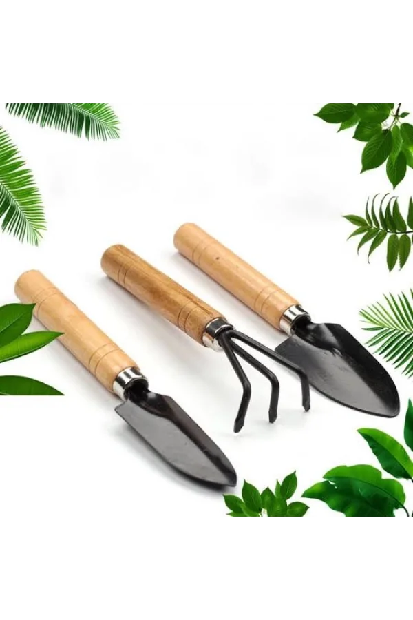 Mini Ahşap Hobi Bahçe Seti 3 Adet