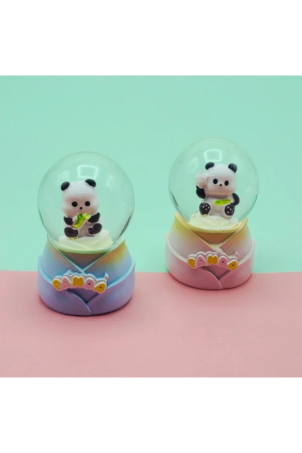 Mini Boy Sevimli Panda Tasarımlı Işıklı Kar Küresi