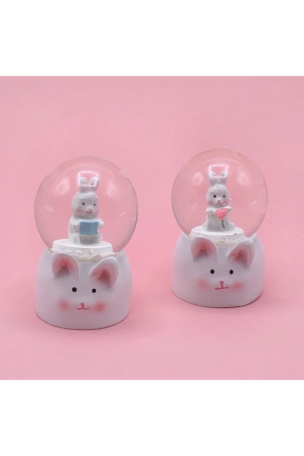 Mini Boy Tavşan Tasarımlı Işıklı Kar Küresi