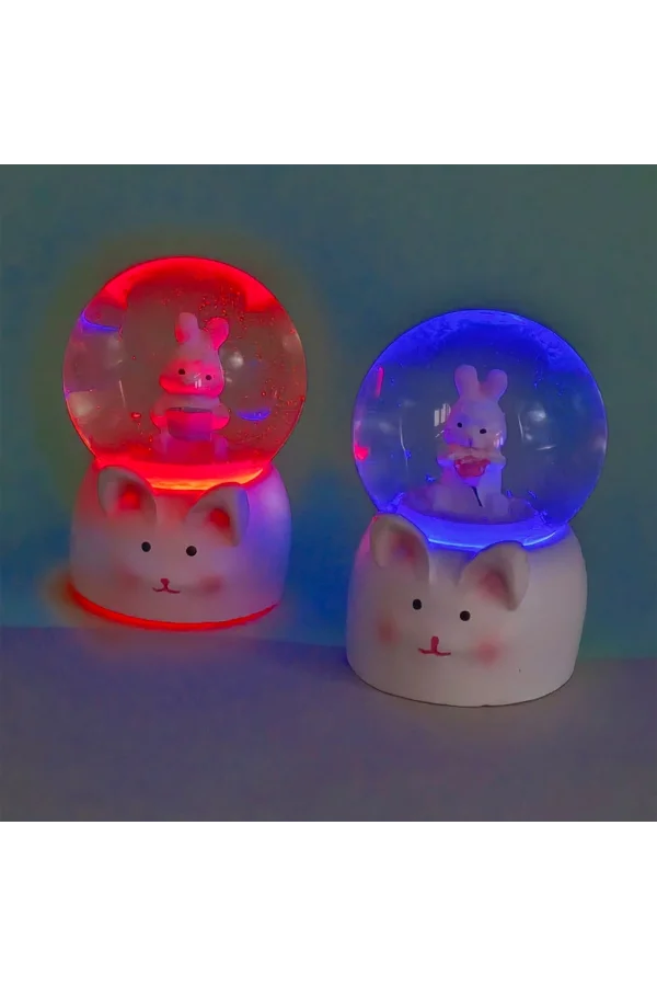 Mini Boy Tavşan Tasarımlı Işıklı Kar Küresi